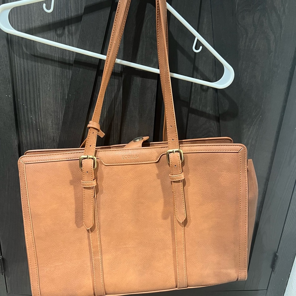 Tan Leather Tote Bag